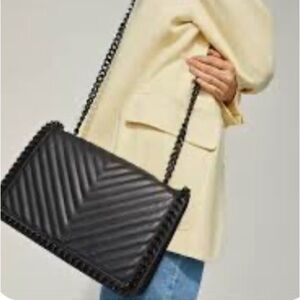 NWOT ALDO Black Crossbody  with Gunmetal Chain Strap